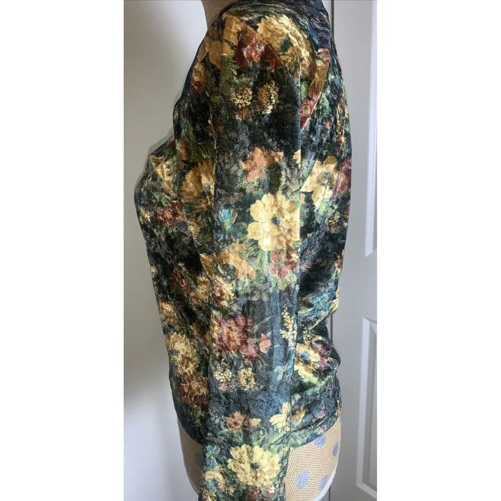 VtG Velvet Top Floral Small Dark Fairy Goblincore Whimsigoth Forest Earth Boho - Picture 6 of 11
